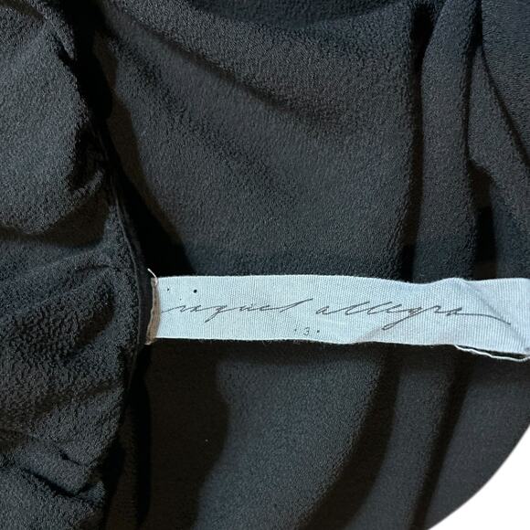 Raquel Allegra Harlequin Dress Black size 3 US Large Midi Long Sleeve Ruffle - Picture 10 of 12